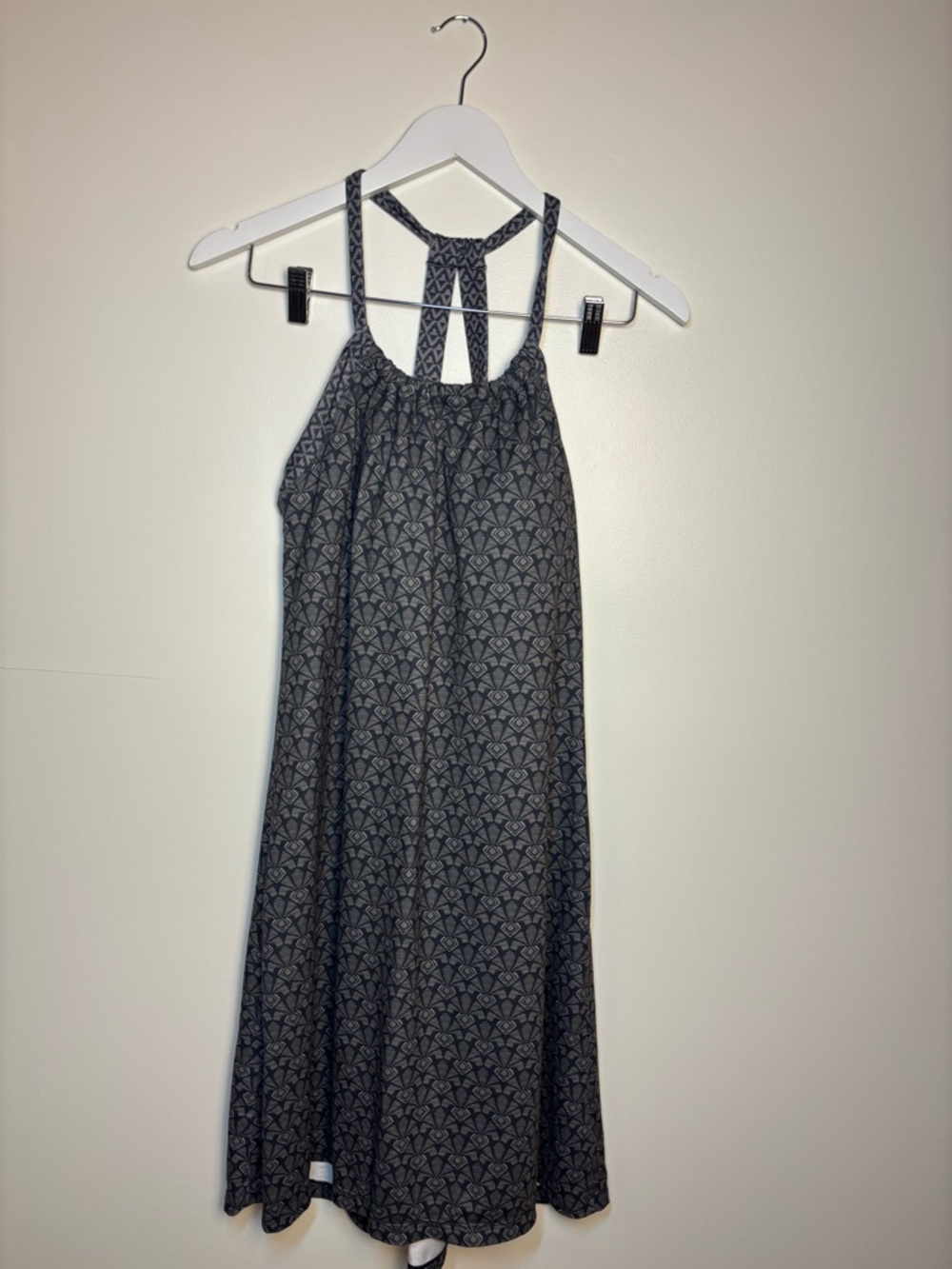 Prana Cali Racerback Grey Black Printed Tank Dress - Picture 2 of 8